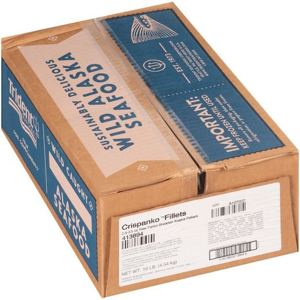 Trident Seafoods Crispanko 2.5 to 3.5 Ounce Breaded Pollock Fillet, 10 Pound