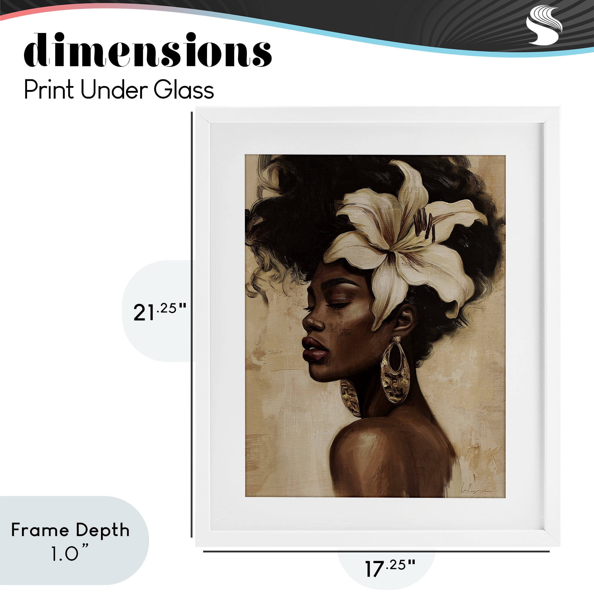Stupell Industries Nocturne In Ivory White Framed Print Under Glass, design by Svetlana Aleynikova