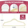 thumbnail image 3 of Lux Decor Collection Velvet Clothing Hangers 30 Pack, Non-Slip Space Saving, Ivory, 3 of 10