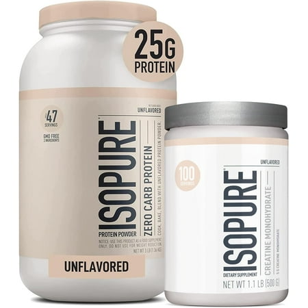 Isopure Unflavored Protein, 25g Whey Isolate, Zero Carb & Keto Friendly, 47 Servings, 3 Pounds (Packaging May Vary)