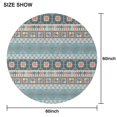 thumbnail image 6 of Blue and Pink Square Shaped Geometric Boho Pattern Round Tablecloth 60"x60",Wrinkle Wipeable Table Cloth for Kitchen Dining Room Picnic Patio Party, 6 of 6