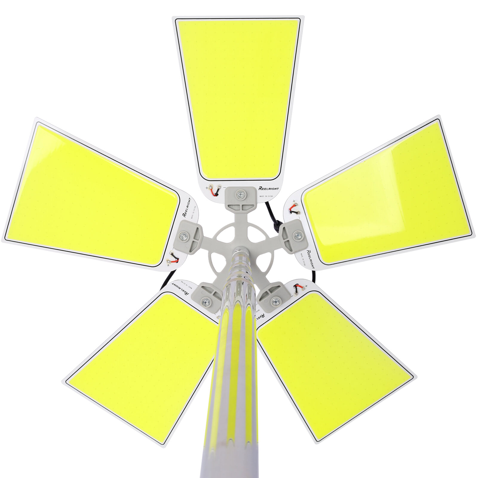 15,000LM Telescopic LED Camping Light - Adjustable 47-185" Pole with 5 COB Panels, IP67 Waterproof for Outdoor, Fishing & Emergency (Black)