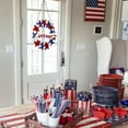 thumbnail image 5 of Lilixerw 4th of July Decorations Welcome Wreath for Front Door,Wooden Red White and Blue Star Sign,Patriotic Memorial Day Porch Home Wall Outside Decor, 5 of 6