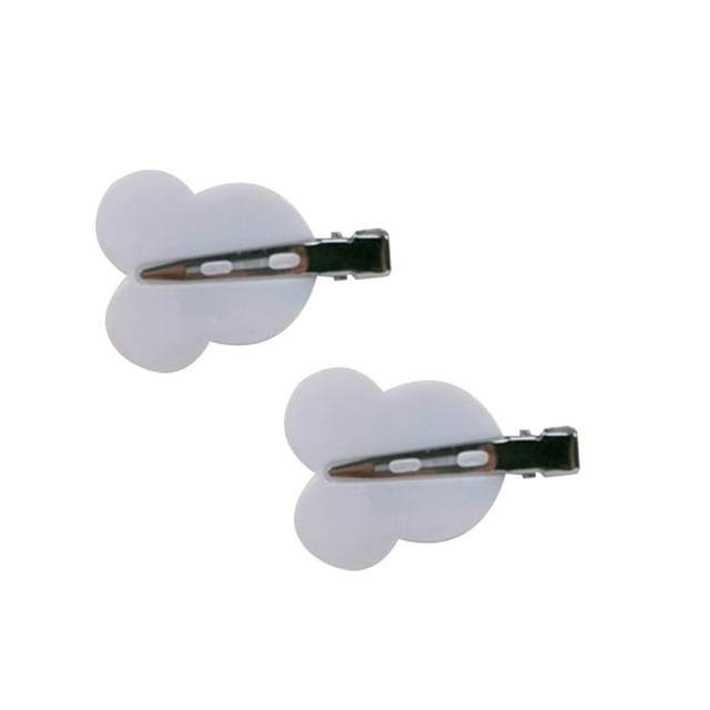 2Pcs Non-trace Épingles à Cheveux Matériau Robuste Simple Charmant Coiffeuse Clip Style à la Mode Approvisionnement pour Bébé Femmes Filles Tête de Souris Blanc