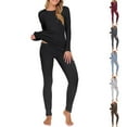 thumbnail image 2 of Fengactive Thermal Underwear Set for Women Long Johns with Fleece Lined Long Sleeves Base Layer Set Top Bottom, 2 of 5