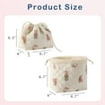 thumbnail image 2 of Quilted Cotton Drawstring Makeup Bag with Canvas Lining,Soft Cosmetic Bag  Coquette Aesthetic Cute Travel Toiletry Bag,Drawstring Gift Bag for Women and Girls, 2 of 6