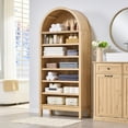 thumbnail image 7 of SinCiDo Tall Arched Bookshelf, 7-Tier Open Shelf Bookcase, Medium Density Fiberboard, 7 of 7
