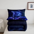 thumbnail image 5 of jejeloiu Neon Sea Turtle Print Twin Comforter Sets,Galaxy Coral Pattern Bedding Set For Boys,Blue Black,Black Reversible,2pcs,1 Comforter and 1 Pillowcase, 5 of 7