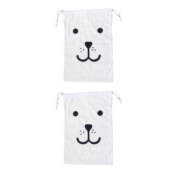 Bearachild Bolsa de cordón de lino y algodón portátil para el hogar, bolsa de gran capacidad para sala de estar, artículos diversos, juguetes Type2 NO2