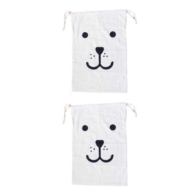 Yuarrent Bolsa con cordón de lino y algodón para sala de estar y dormitorio, bolsa de gran capacidad para equipaje, juguetes de carga, Tipo 4 2piezas