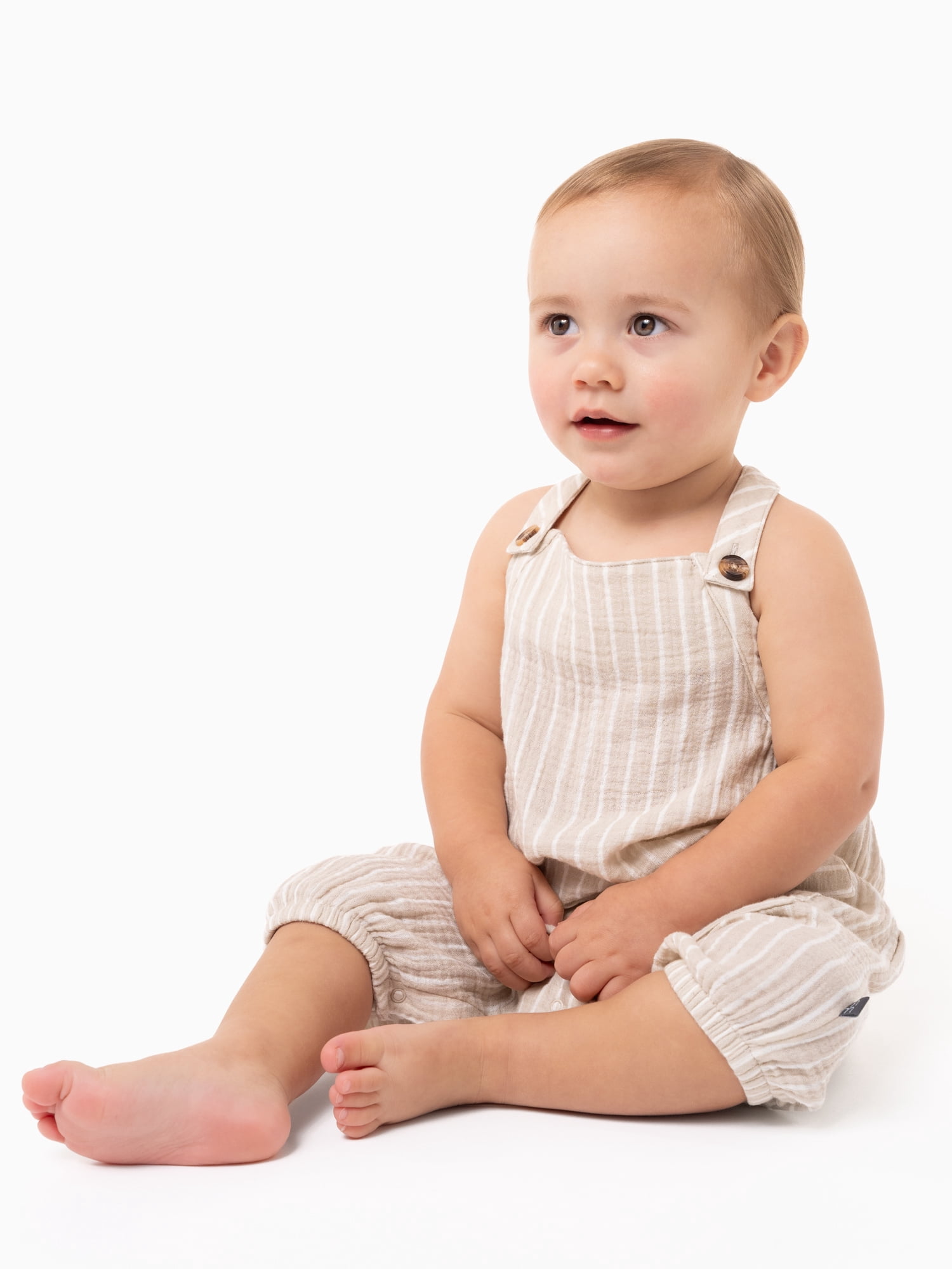 Modern Moments by Gerber Baby Boy Sleeveless Romper with Shoulder Straps, Sizes 0/3M - 24M