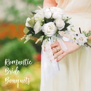 Ayieyill Wedding Bouquets for Bride and Bridesmaids, Tossing Artificial Flower Bouquets, Wedding Decorations
