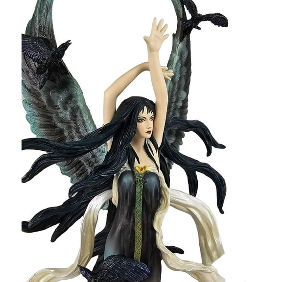 12 1/4" Faery of Ravens Nene Thomas Fantasy Fairy Statue Hand Painted