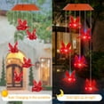 thumbnail image 2 of Solar Powered Wind Chimes Light, Cardinal Red Bird Wind Belles Lights Outdoor LED IP66 Waterproof for Yarden Garden Decoration, 2 of 9