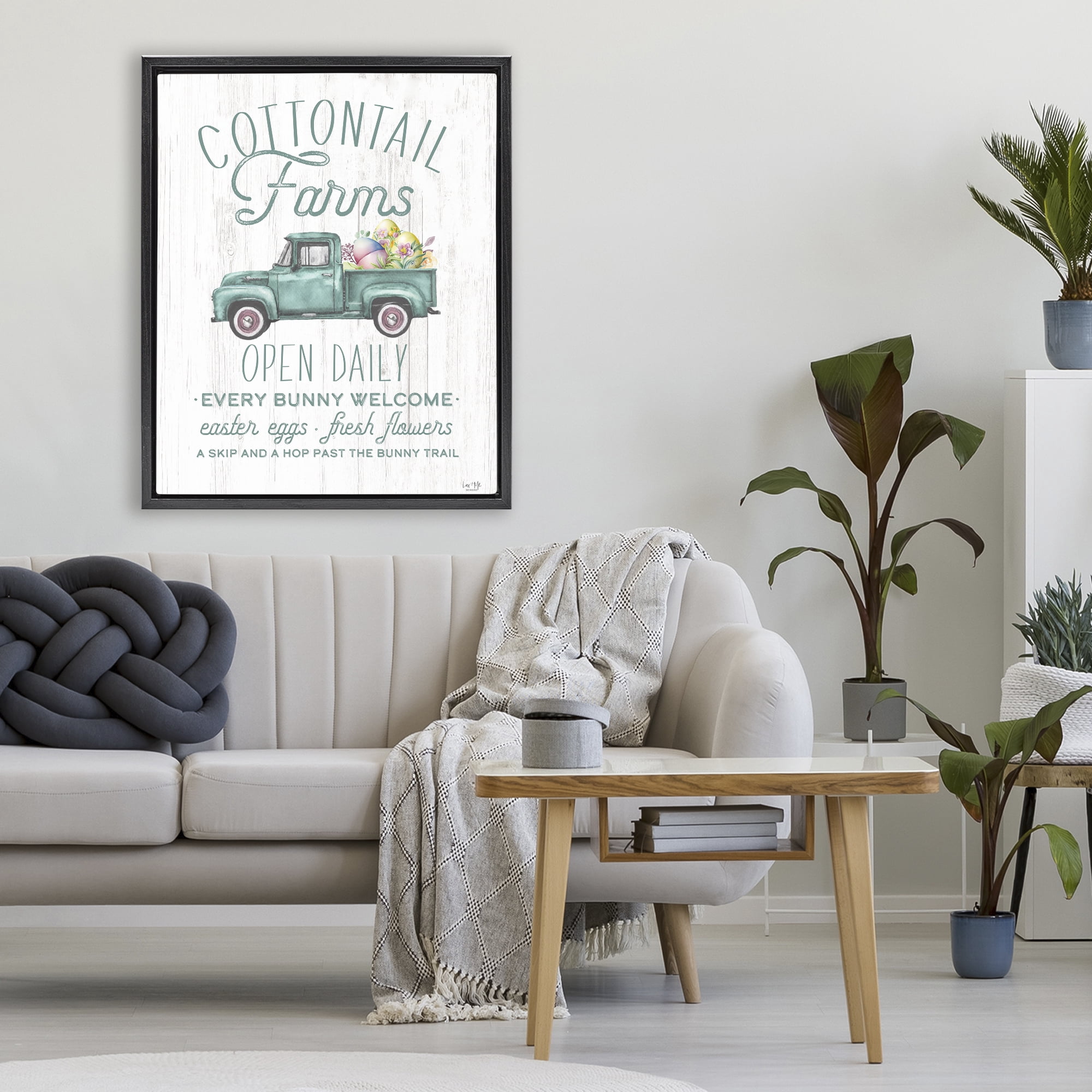 Stupell Industries Antique Cottontail Farms Black Framed Floater Canvas Wall Art, design by Lux + Me Designs
