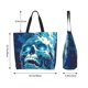 thumbnail image 5 of Balery Abstract Blue Skull Bolsa Tote Estilo Estético con Cremalleras, Bolsa de Hombro, Bolsa de Compras Grande y Plegable, 5 of 8
