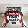 thumbnail image 2 of Feelyou Kawaii Birthday Cake Bedding Comforter Set, Cartoon Baseball Sport Twin Comforter Sets, Black Eat Sleep Ice Reversible Bedding Set, Luxury Bedroom Decor, 2pcs, 2 of 8