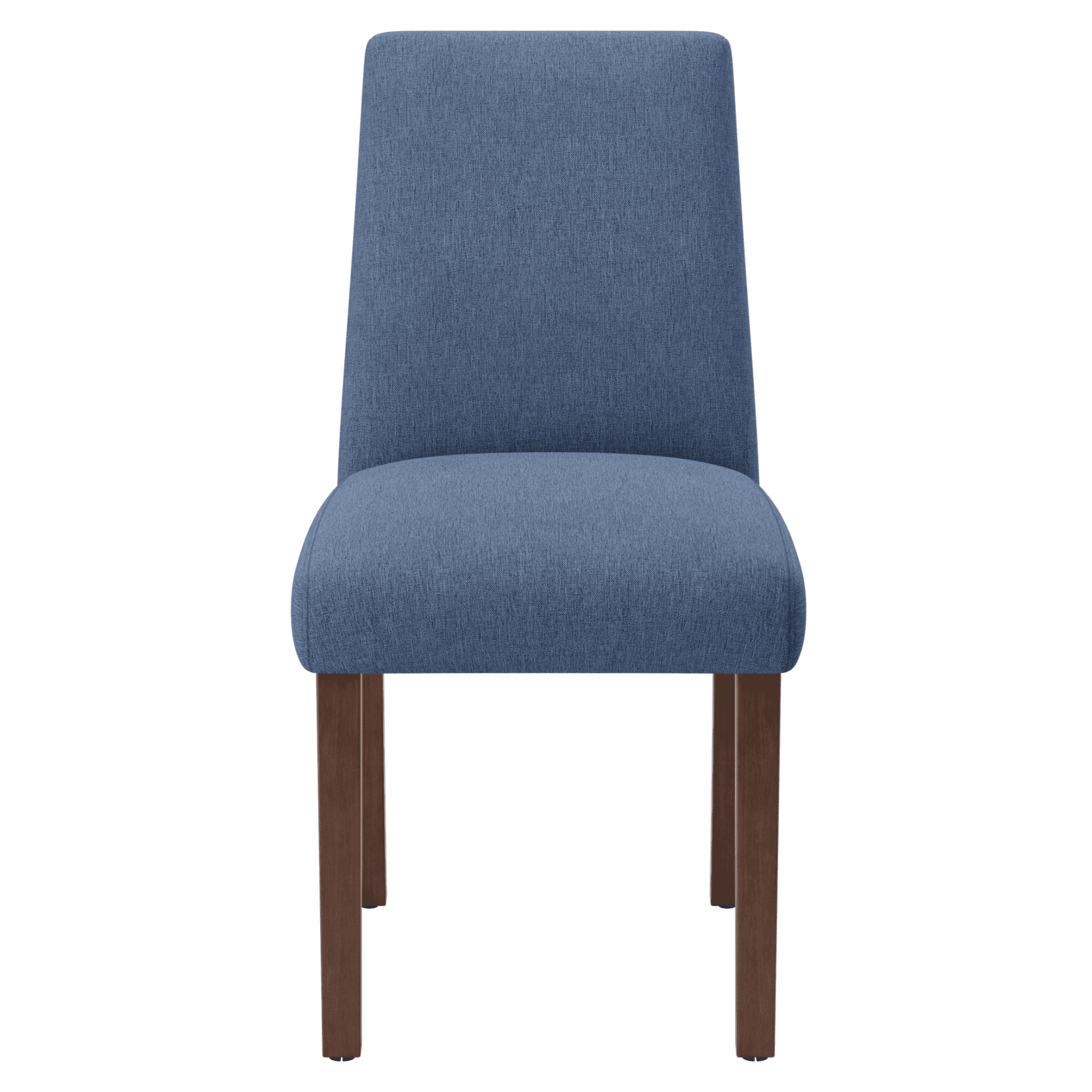EOP Upholstered Dining Chairs Set of 2, Linen Fabric Dining Side Chairs, Farmhouse Dining Room Chairs, Stylish Kitchen Chairs with Solid Wood Legs and Padded Seat, Blue