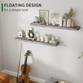 thumbnail image 3 of Floating Shelves, 36 Inch Wall Shelf Set of 2, Rustic Wood Shelves for Wall Storage, Fireplace Mantel, Wall Mounted Wooden Display Shelf for Bathroom Bedroom Kitchen Garage,Weathered, 3 of 14