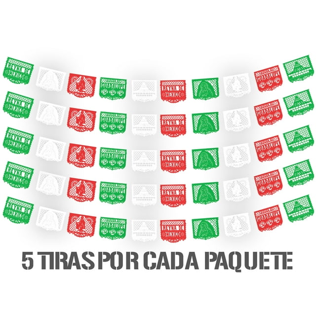 Papel Picado Virgen de Guadalupe DECORAMEC PAPEL PICADO Guirnaldas 5 tiras de 5 metros