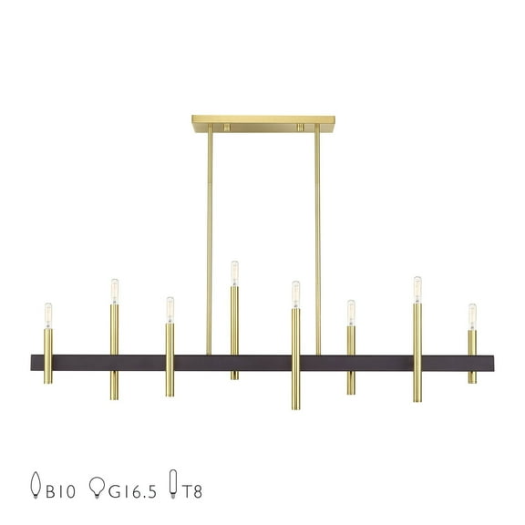 Livex Lighting - Denmark - 8 Light Chandelier in Mid Century Modern Style - 9.25