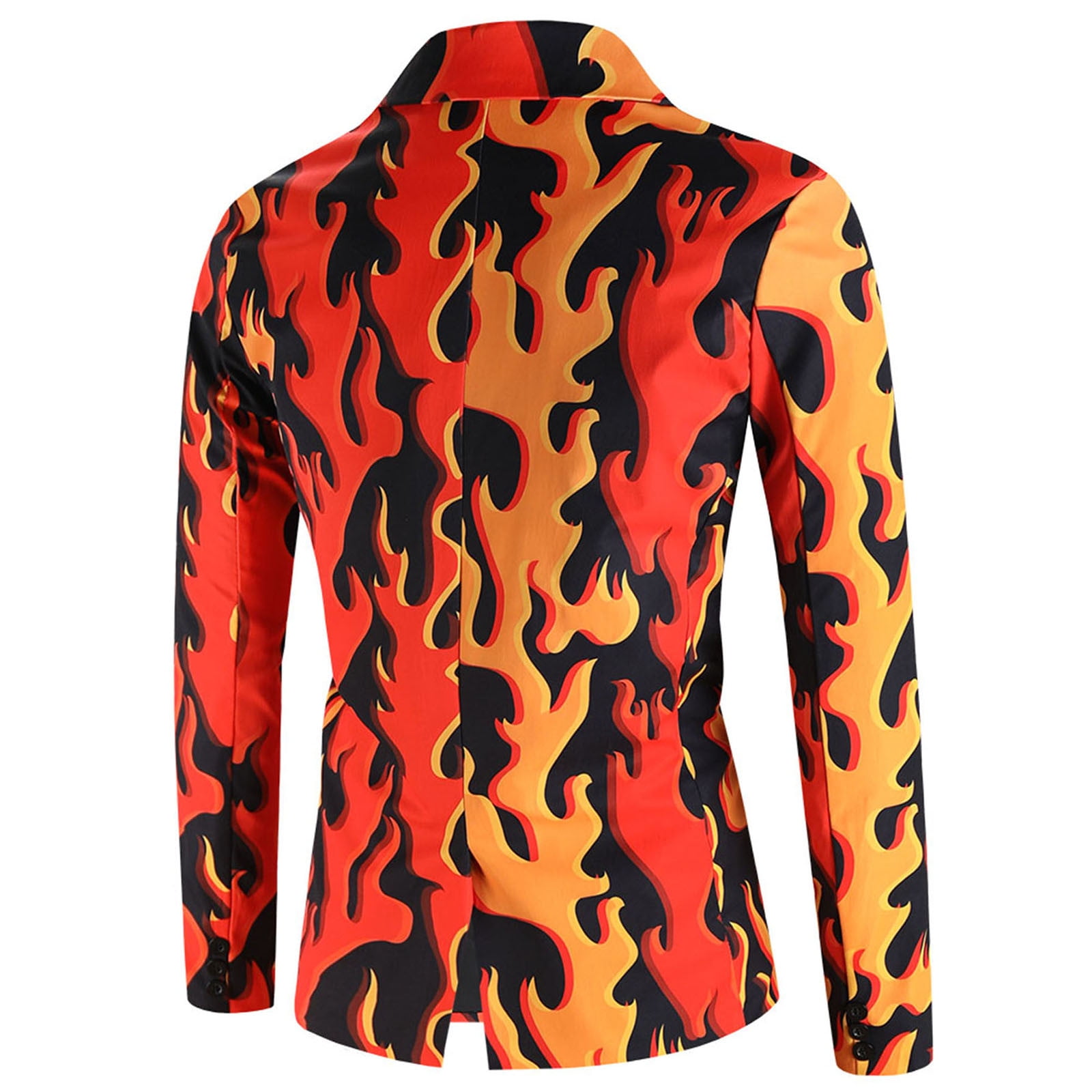QATAINLAV Mens Fashion Flame Printed Blazer Slim Fit Long QATAINLAV Mens Fashion Flame Printed Blazer Slim Fit Long