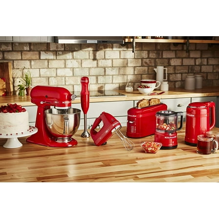 Passion Red Kitchen Hand Mixer  Speed with  Beater and Pro Whisk