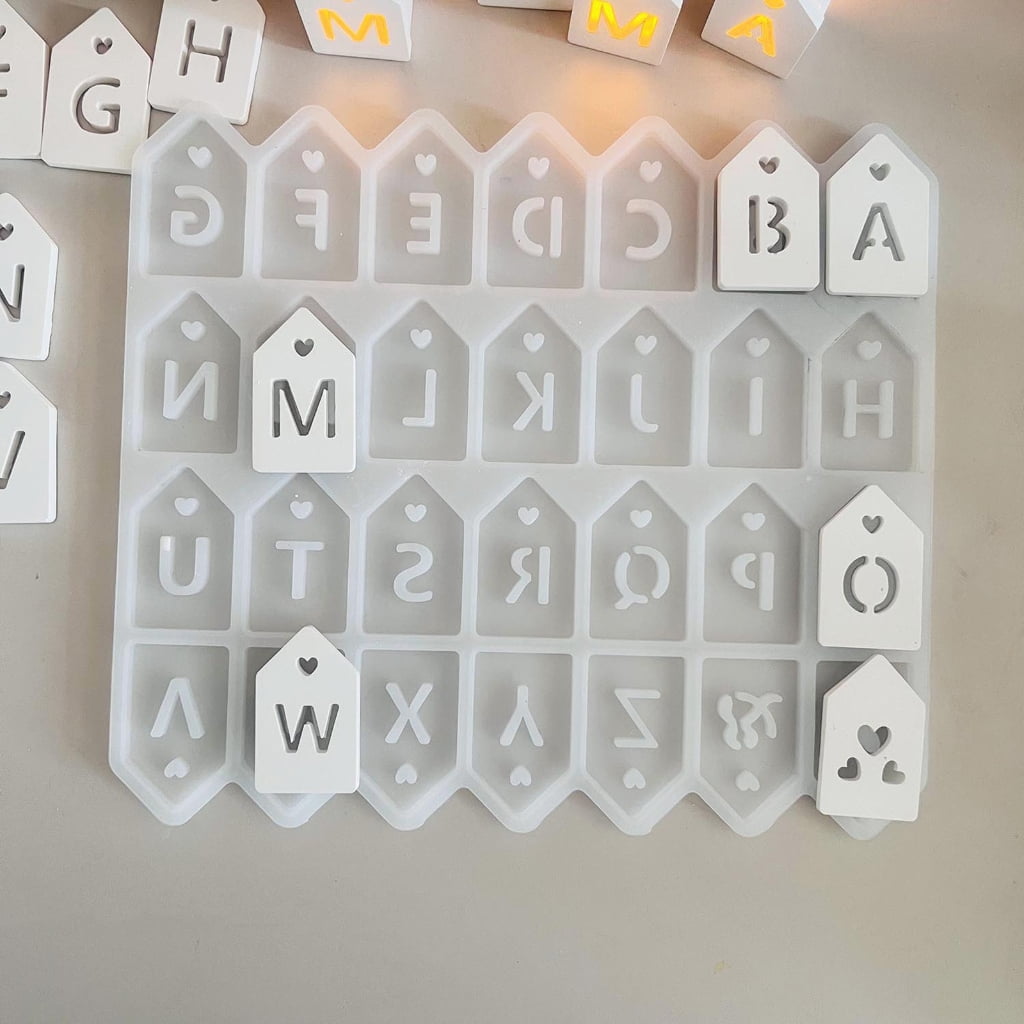 2 Pack Multifuntional Silicone Pendant Mold House Shape Crafting Epoxy Resin Silicone Ornament