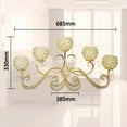 thumbnail image 3 of 5 Arms Crystal Candelabra Candle Holders Table Wedding Centerpiece Golden, 3 of 7