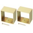 thumbnail image 1 of Uxcell 2 Pcs Cubierta de Pie de Mueble de Latón, 1.85 x 1.97 x 1.18 Pulgadas, Cubiertas de Patas de Muebles Cuadradas Doradas para Proteger el Suelo de Sillas, Mesas, Sofás, Camas, 1 of 6