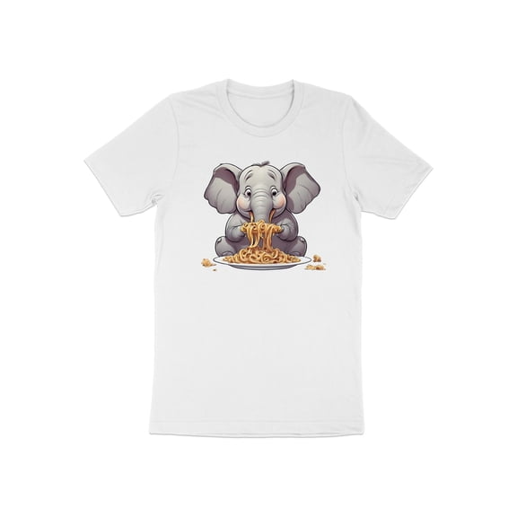 Cute Elephant Eating Pasta Spaghetti Ramen Food Foodie Gift T-Shirt Pasta Lover Elephant Birthday Holiday Present Gift Tshirt