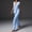 Blue, variant on 2PC Woman Round Neck Sleeveless Blouse +Loose Pockets Pants Sets