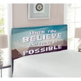 thumbnail image 2 of Saying Headboard, When You Believe Anything is Possible Polygonal Pattern Background Modern Print, Upholstered Decorative Metal Bed Headboard with Memory Foam, Twin Size, Teal Brown, by Ambesonne, 2 of 4