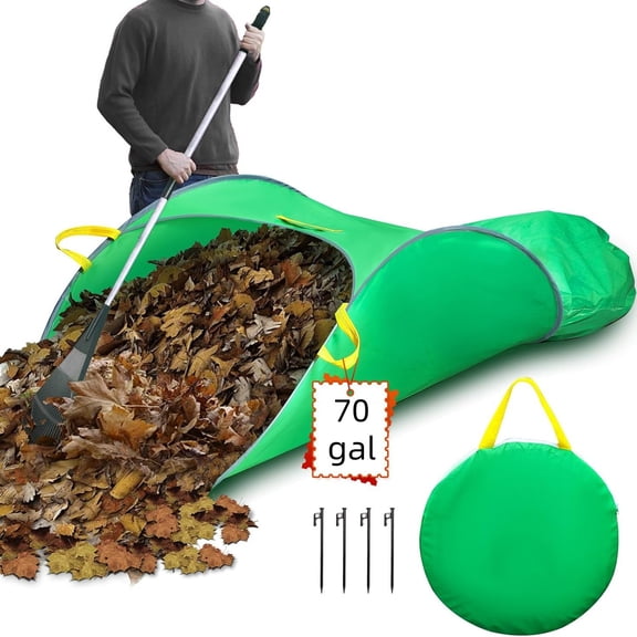 Leaf Collector Bag, Extra Large 70 Gallon Pop Up Leaf Bag, Foldable Reusable Yard Waste Bag for Lawn Leaves, Garden Debris and Outdoor Cleanup