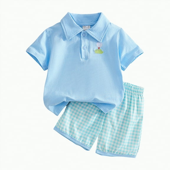 Baby Boy Outfit Toddler Boys Summer Outfits Child Kids Spring Cotton Embroidery Short-sleeved Running Suit 0 3 6 12 18 24 Months Shirts Shorts Set Tshirt Clothes Two Pieces