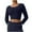 Blue, variant on Maplenight Long Sleeve Crop Tops for Women Workout Basic Clothes for Ladies Slim Fitted Scoop Neck Cute Yoga Shirts