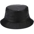 thumbnail image 5 of CoCopeaunts Leather Bucket Hat Casual Outdoor Cool Sunscreen Fisherman Hats Street Activities Hiking Fishing Folding Bucket Cap, 5 of 8