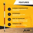 thumbnail image 3 of AdirPro Aluminum Prism Pole - Telescopic 8.5’ (2.5m) – Fixed Adapter Tip – Screw Lock - Metric Graduation - Strong & Lightweight GPS Pole - for Use with Prisms - Rover Rod - GNSS Instruments, 3 of 9
