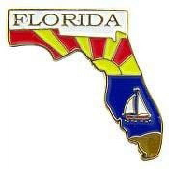 Florida Map Lapel Pin - Officially Licensed Original Designed Artwork Pin - 1"