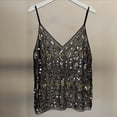 thumbnail image 4 of Fewfanhot Women's Sequin & Bead Embellished Deep V-Neck Camisole, Sparkling Sleeveless Dressy Tank Top for Parties and Evening, 4 of 6
