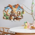 thumbnail image 4 of Happy Easter Wall 3D Bunny Wall Easter Eggs Wall Stickers Large Rabbit Wall Decals Removable Cute Bunny Wall Stickers Cartoon Bunny Wall Decals for Kids Stickers Toddlers Skateboarding Stickers Pack, 4 of 6