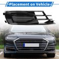 thumbnail image 3 of 1pc Cubierta de rejilla de luz antiniebla frontal derecha para Audi A6 C7 2014-2018 No.4G0807681AD ABS Negro Tono Plateado, 3 of 7
