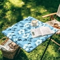thumbnail image 4 of FKELYI Square Fitted Table Cover Elastic Tablecloth Blue Hibiscus Flower Print Stretch Fabric Removable Card Tables Top Cover for Dining Kitchen Home Party, 36x36 inch, 4 of 6