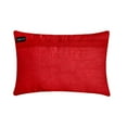 thumbnail image 2 of Funda de almohada lumbar de diseñador, color rojo, de 30 x 40 cm (12 x 16 pulgadas), con pliegues de seda y almohada rectangular de cristal, diseño de rayas de estilo moderno - Crystal Dreams Red, 2 of 3