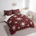 thumbnail image 3 of Homewish Christmas Snowflake 7-Piece Twin Bedding Set - Black Red Plaid, 3 of 8