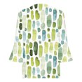 thumbnail image 5 of Pompotops T-shirt Décontracté Imprimé à Manches Trois-Quarts Col en V Manches Évasées pour Femmes Liquidation, 5 of 5