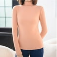 thumbnail image 4 of Lenpel Thermal Shirts for Women Long Sleeve Turtleneck Fleece Slim T Shirts Base Layer Tops Soft Casual Tee Blouses(Beige,Medium), 4 of 4