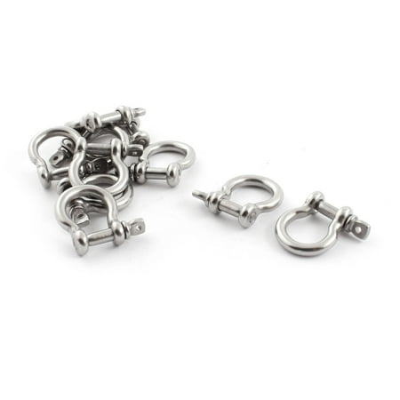 

Unique Bargains 10PCS Stainless Steel Fastener Bow Shackles for 4mm 5/32 Wire Rope