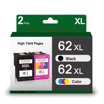 62xl High Yield Black and Tricolor Ink Combo Pack Replacement for 62 62XL Printer Ink Use with Envy 7640 5660 5540 5640 7645 Officejet 5740 200 250 258 Ink Cartridge Combo Pack (1 Black 1 Color)