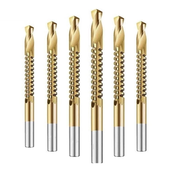 6Pcs Cobalt Drill Bit Set Grooving Set Woodworking Sawtooth Drill Slotted Drill